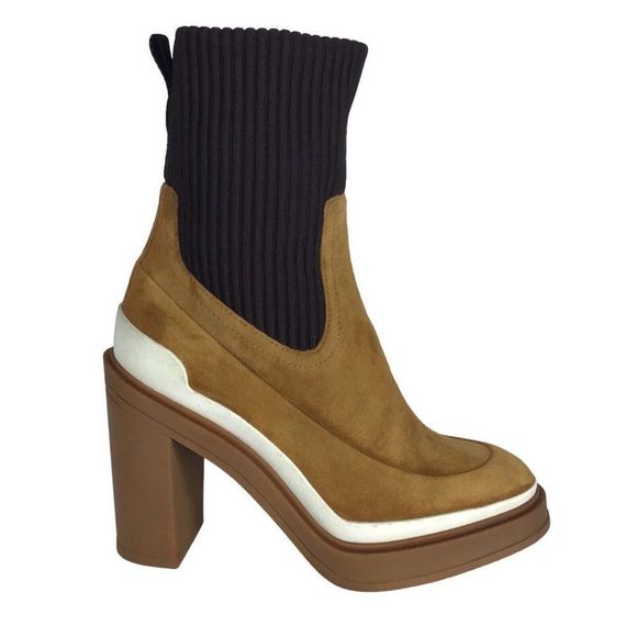 Elegant Tan and Brown Ankle Boots - Picture 3 of 16